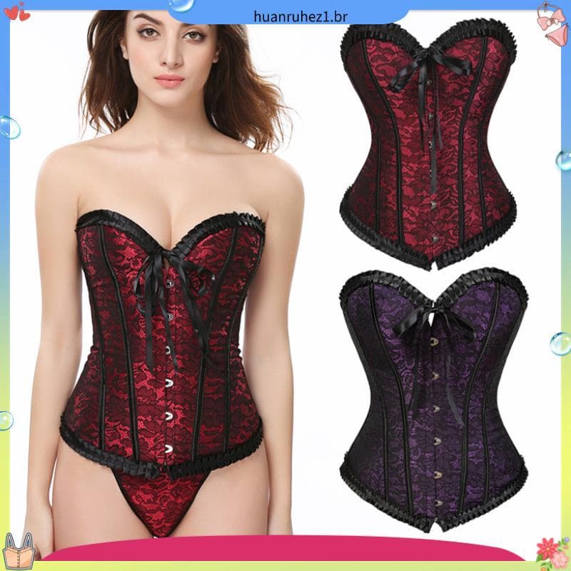 Bustiers Espartilho Superior Para Mulheres Floral Renascentista Plus Size 0 CWW
