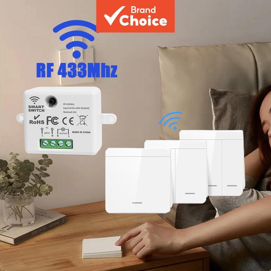 Axus 433MHz Interruptor Inteligente Sem Fio 1/2/3 Gang 86 De Luz Do Painel De Parede Com Controle 10A 110V 220V Para LED