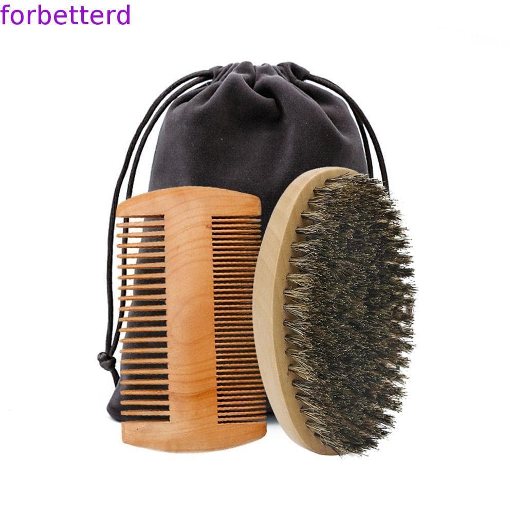 Conjunto De Escova E Pente Para Barba FORBETTERD 2/3 Unidades , Kit Antiestático De Bigode Masculino , Profissional
