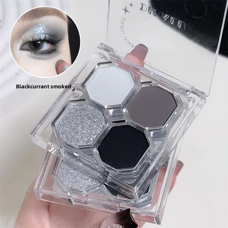 Paleta de Sombras Quatro Cores Millennial Hot Girl Blackcurrant Smoky - Série Retro Dark Black Jasmine Matte e Cintilant