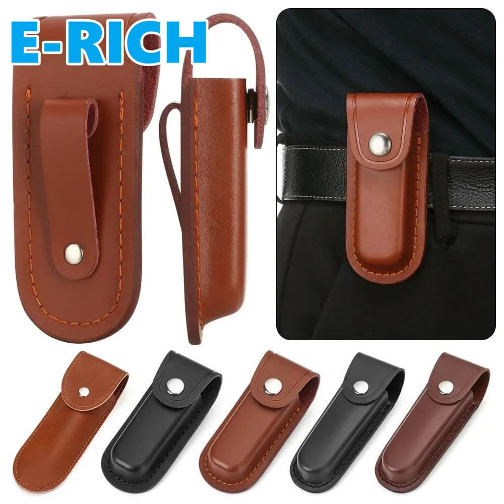 Bolsa ERICH1 com Capa de Couro, Estojo Protetor para Cinto de Lanterna Multiuso, Bolsa para Ferramentas Múltiplas NFQS