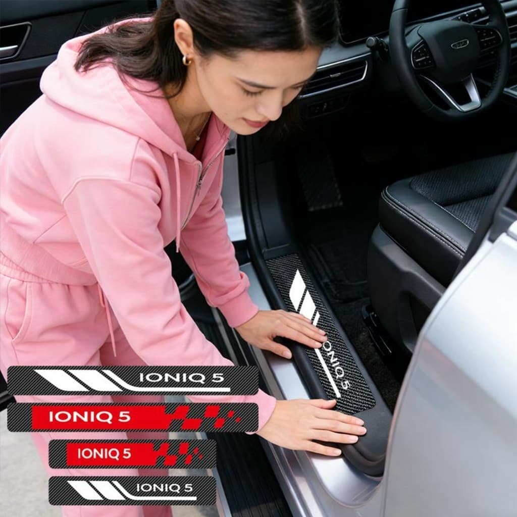 Kit 4 Peças Autocolante Protetor De Soleira De Porta Automotiva Acessórios Para Carro For Hyundai Ioniq 5 EV N
