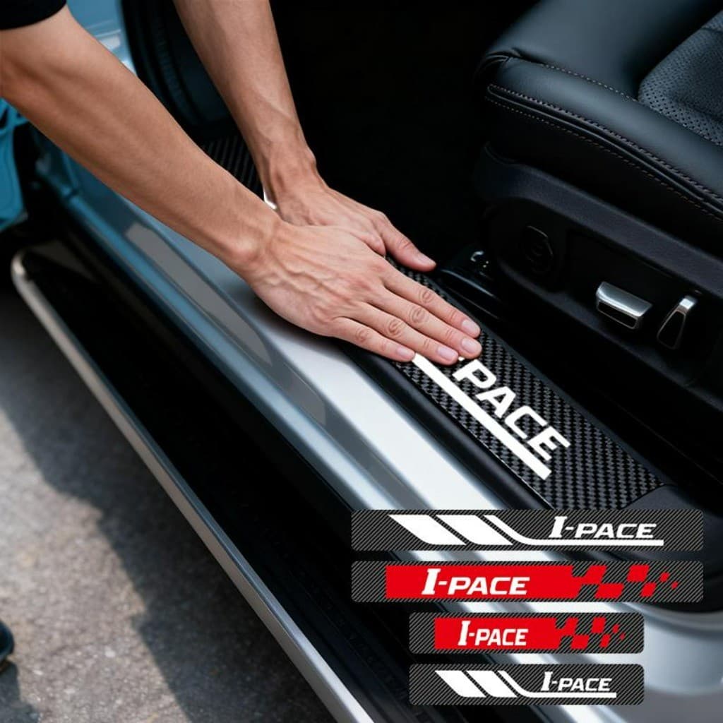 Kit 4 Peças Universal Adesivo De Soleira Fita Protetora De Porta Acessórios Para Carro For Jaguar I-Pace EV400