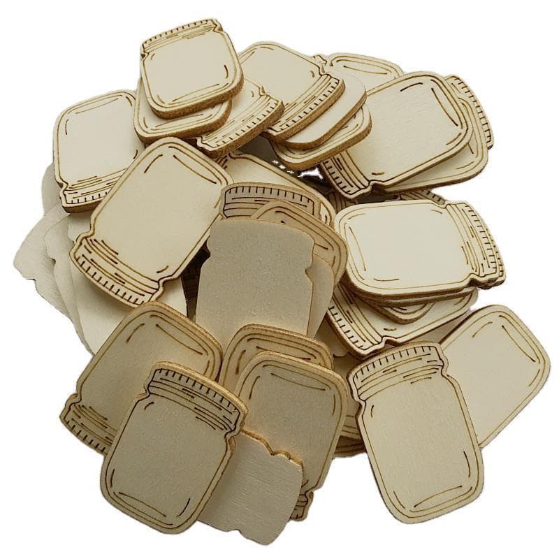 50 Pçs 42 * 37mm Forma De Garrafa De chip De Madeira natural Artesanal Das Crianças diy Artesanato Brinquedos Acessórios