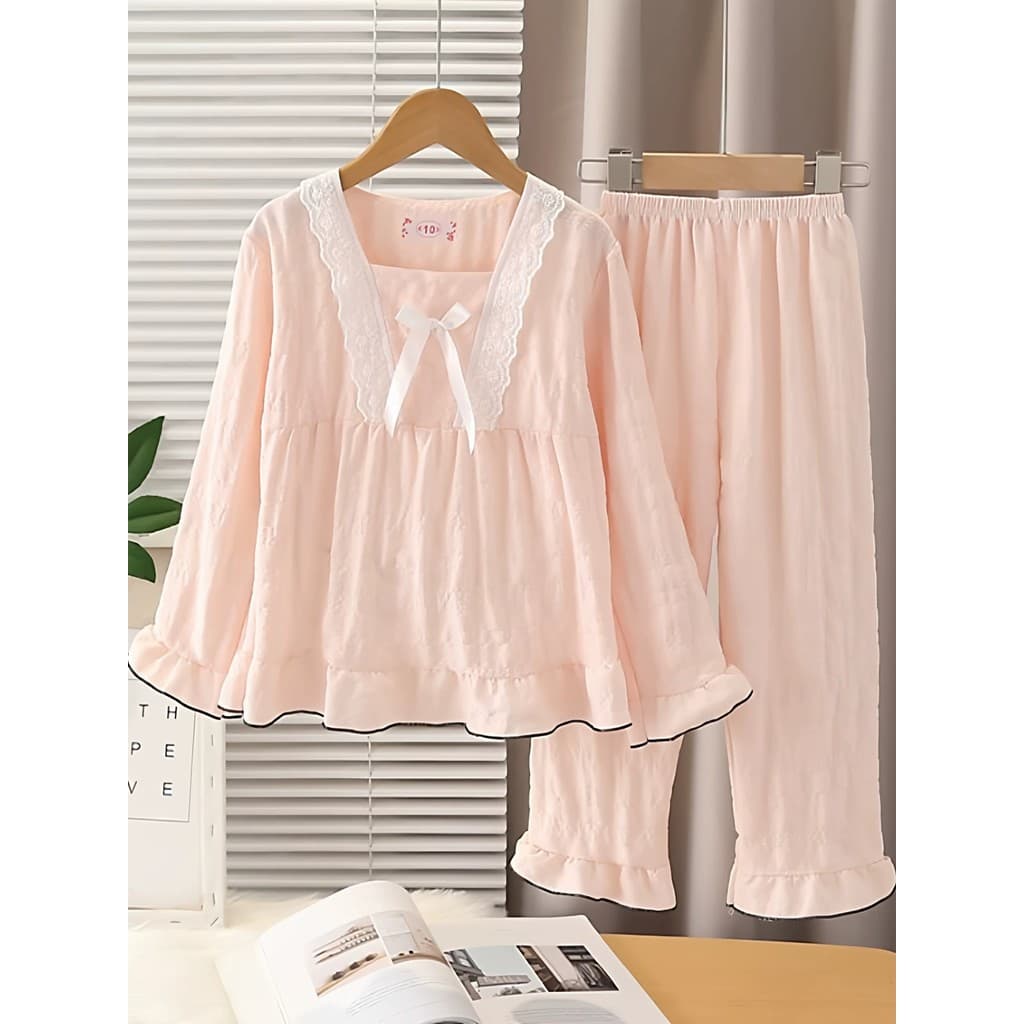 Crianças crianças nuvem pijamas de algodão meninas primavera outono estilo manga comprida estilo fino estilo princesa mé
