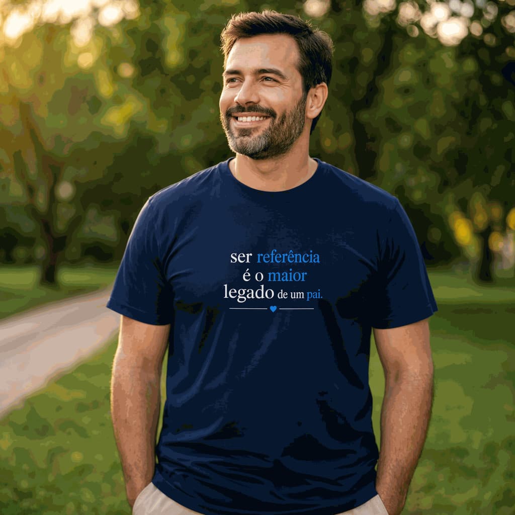 Camiseta Casual Branca Com Frase Motivacional Para Pais Manga Curta Algodão Premium