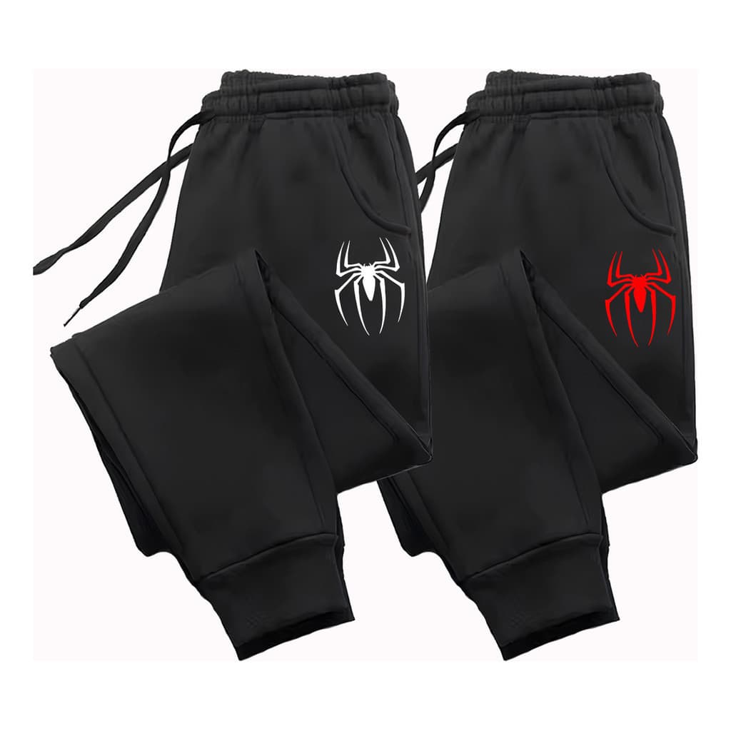 Kit 2 Calça Moletom Algodão Estilo Logo Homem Aranha Treino Gym Mode