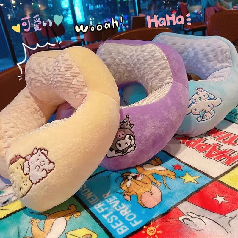 Novo Dos Desenhos Animados Cochilando Travesseiro Escritório Nap Portátil Viagem Pescoço Estudante Almofada Em Forma De