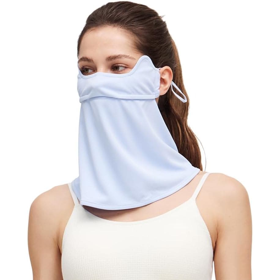 Máscara Facial UV Solar UPF50+ com Protetor de Pescoço Respirável e Refrescante para Atividades ao Ar Livre