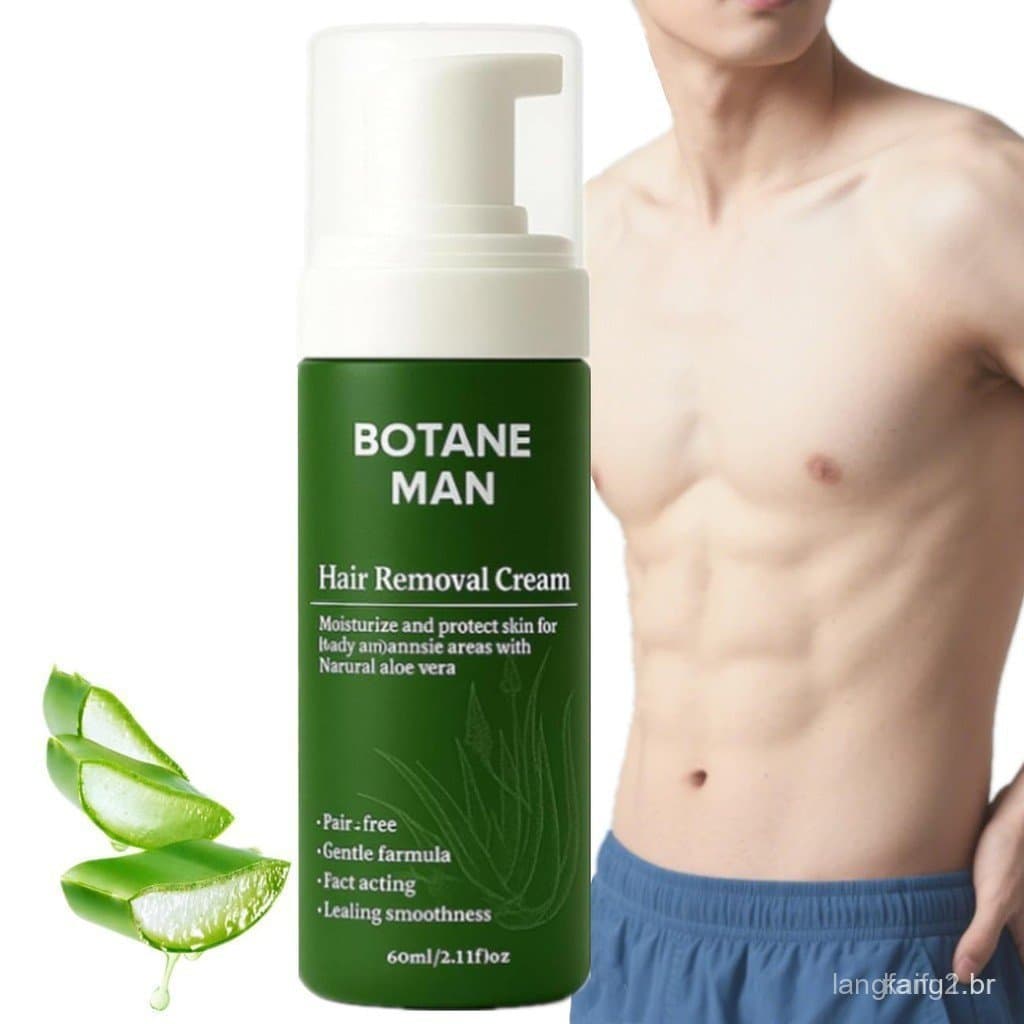Creme Depilatório Masculino Botan - Obtenha pele lisa em 5 minutos, rápido e suave, adequado para rosto, corpo e áreas í
