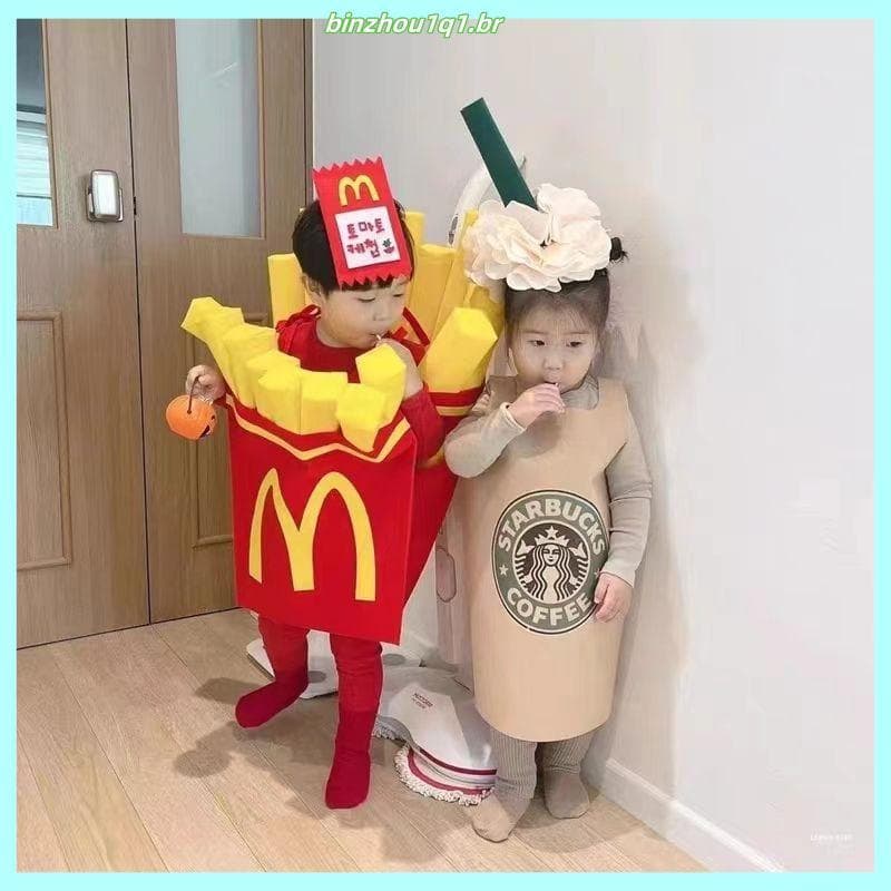 Traje de Halloween do bebê batatas fritas roupas crianças meninos meninas crianças trajes roupas trajes desempenho vesti