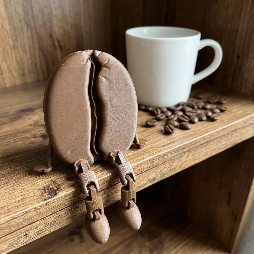 Grão de Café Articulado Decoração Cantinho do Café - Enfeite Fofo Pernas Móveis Presente Amante de Café Mesa Escritório