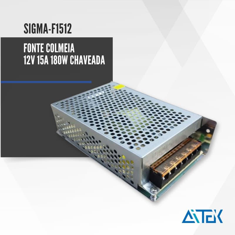 FONTE COLMEIA 12v 15A 180W CHAVEADA SIGMA-F1512 AITEK