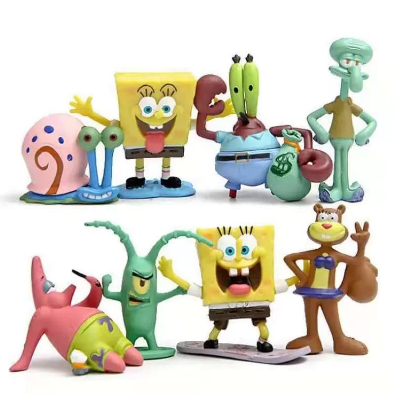 Kit do Bob Esponja com 8 Peças de Figuras de Ação EQKX