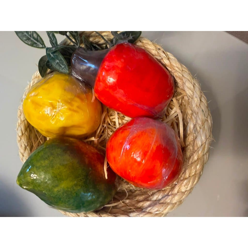 Cesto de Frutas Artesanal – Kit com 4 Frutas de Sabonete Hadassa Aromas