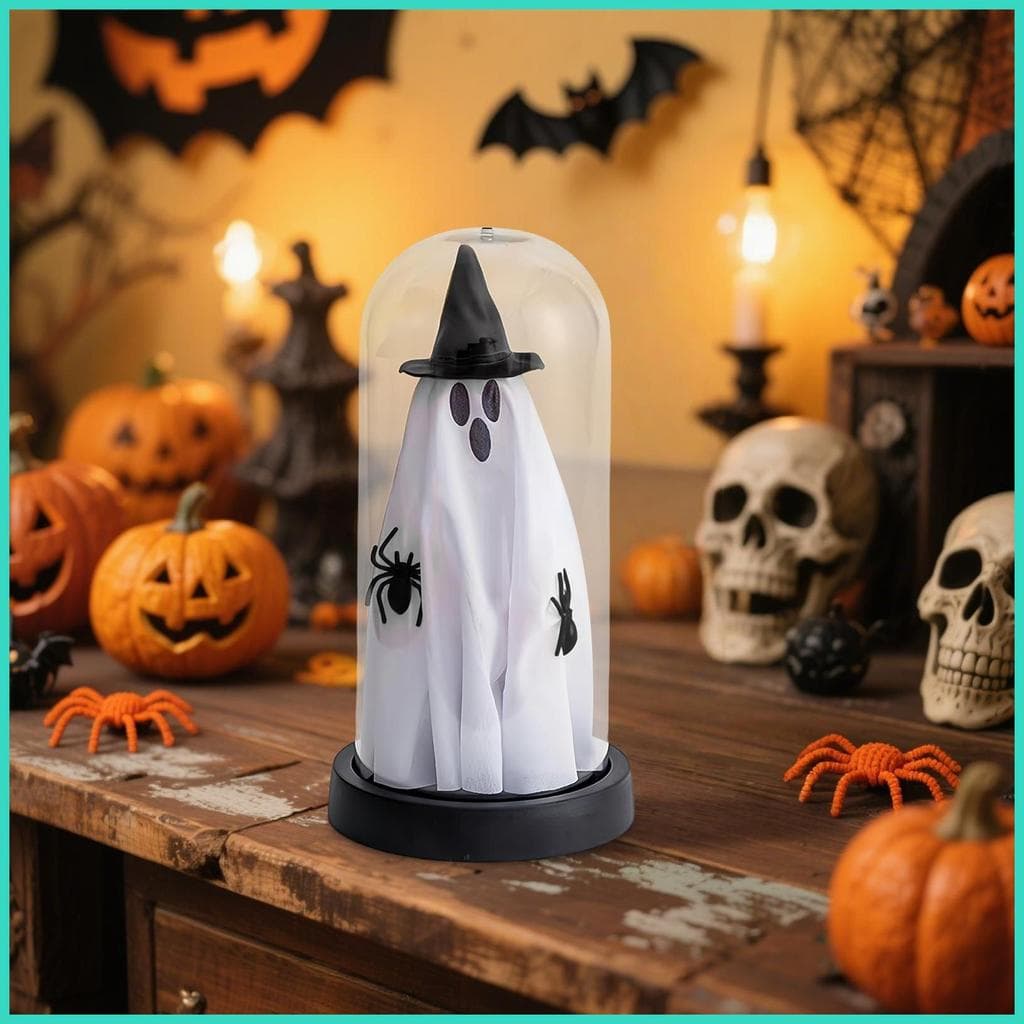 Halloween Fantasma Lâmpada De Mesa Assustador Colecionável Outono Peça Central Figura Para Lareira Estante ningchbr
