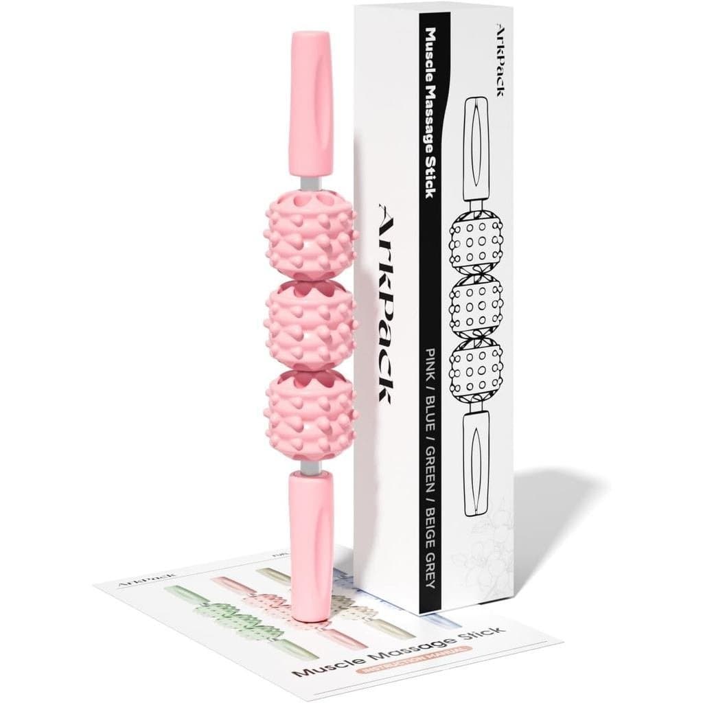 Rolo Massageador Muscular para Pernas, 11,6 polegadas, Massageador Físico com 3 Bolas, Rolo de Massagem para Pontos de G