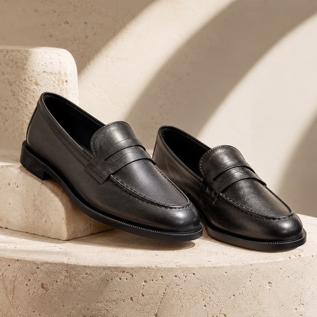 Mocassim Feminino Preto Loafer Clássico Confortável Salto Baixo Casual Social para Trabalho