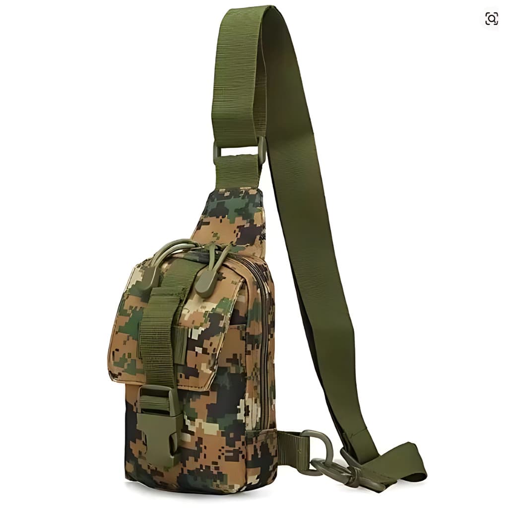 Bolsa Tática Militar Mini de Ombro Estilo Exército para Caça, Caminhada e Viagem QLRD