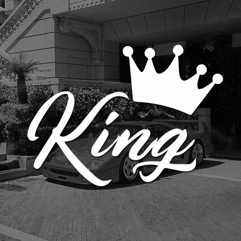 Adesivos De Carro CROWN KING , Decalque De Vinil À Prova D'água Da Moda , Adesivo Automático , Acessórios De Decoração D