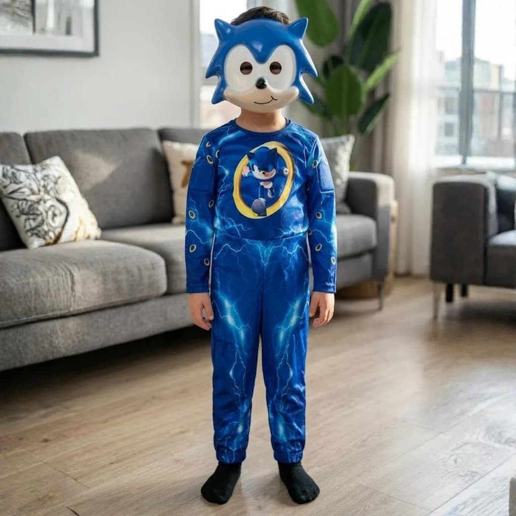 Fantasia Infantil Sonic  Seu Personagem Longa C/enchimento