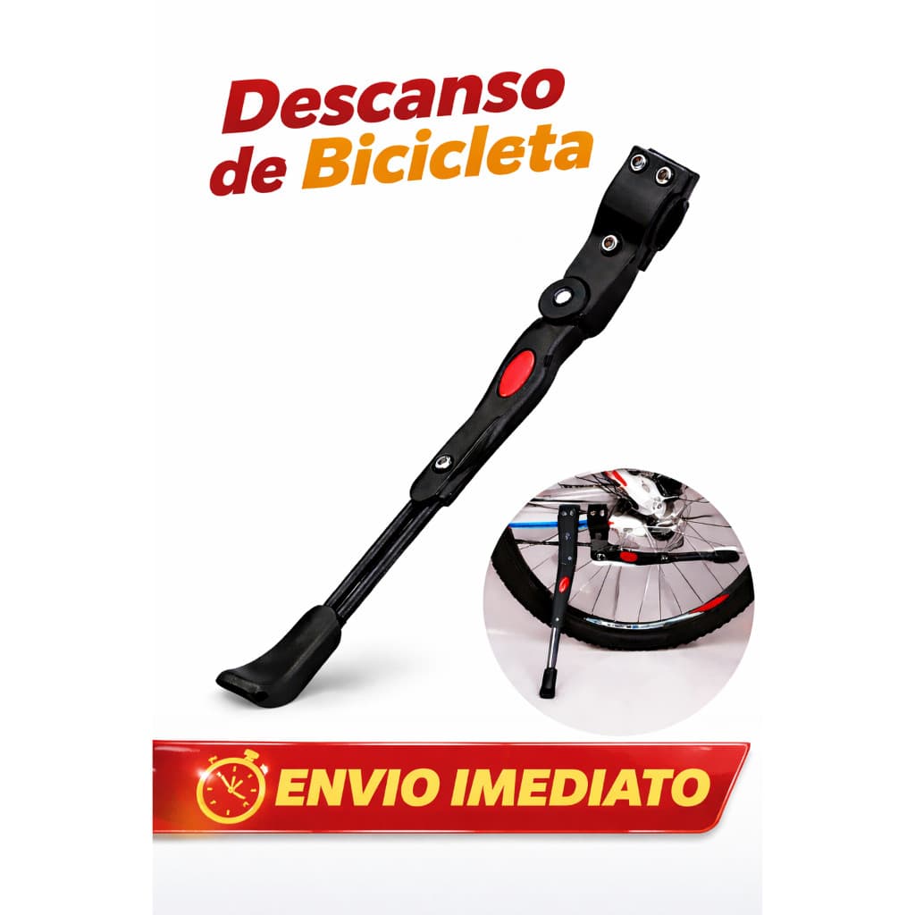 Descanso Lateral Pezinho Alumínio Para Bike Bicicleta Regulavel Emborrachado Com Apoio Aluminio