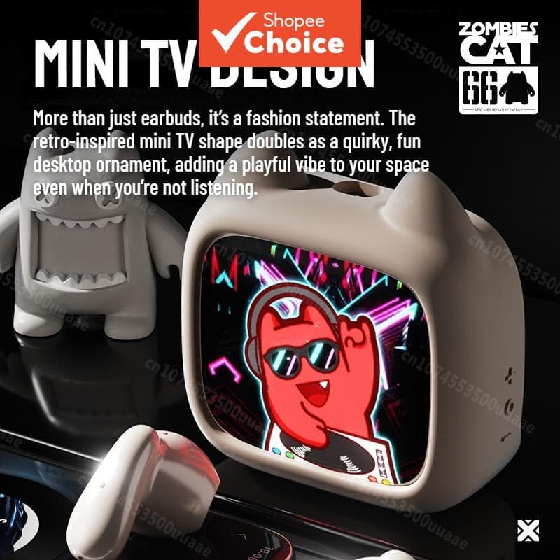ZOMBIESCAT B19 Fones De Ouvido Com Tela Colorida Touch Bluetooth Sem Fio Semi-in-ear Cancelamento De Ruído Fone Multifun