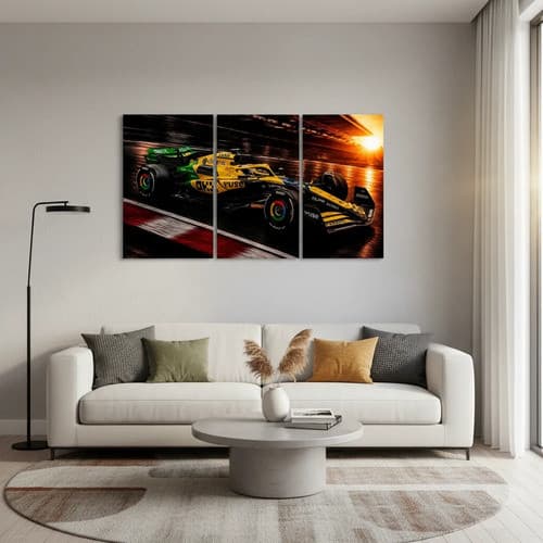 Kit 03 Quadros Decorativos Fórmula 1 Mclaren Mcl38  50x90