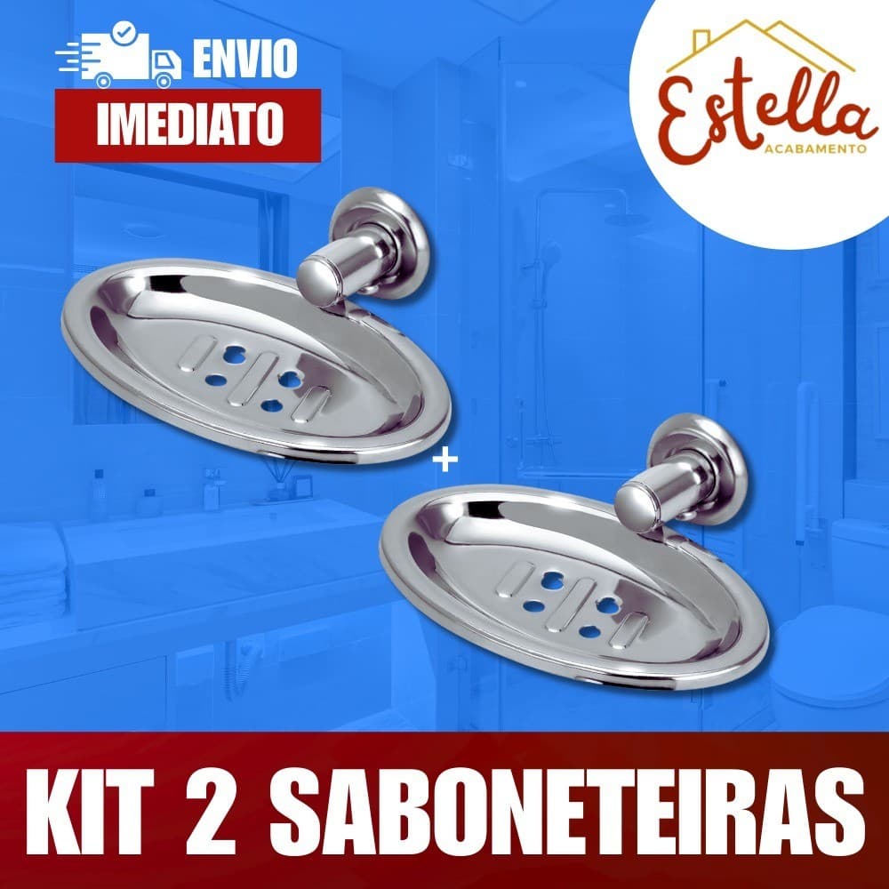 2 Saboneteira Stander Redonda Cromado
