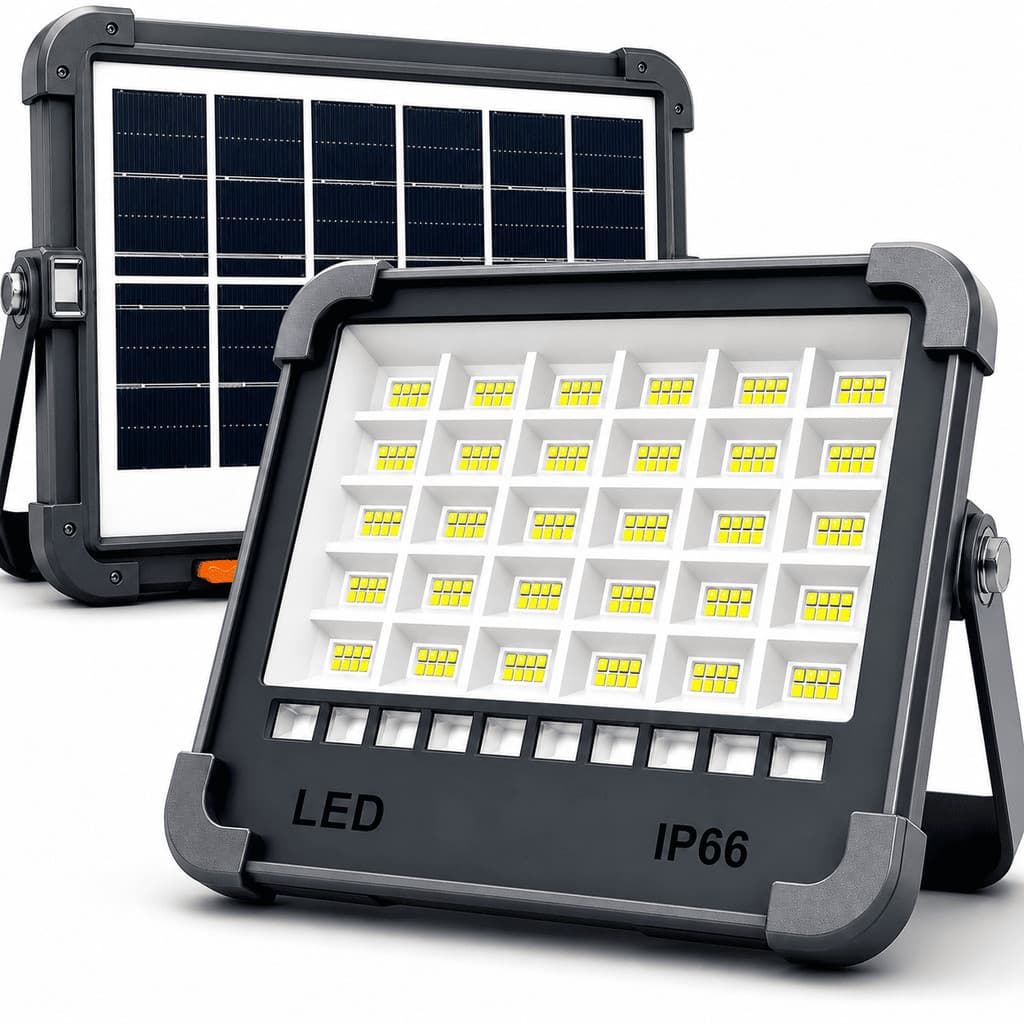 Refletor Solar LED 48 Leds SMD IP66 À Prova Dágua Painel Solar Bateria Alta Capacidade Iluminação Externa Calçada Novo