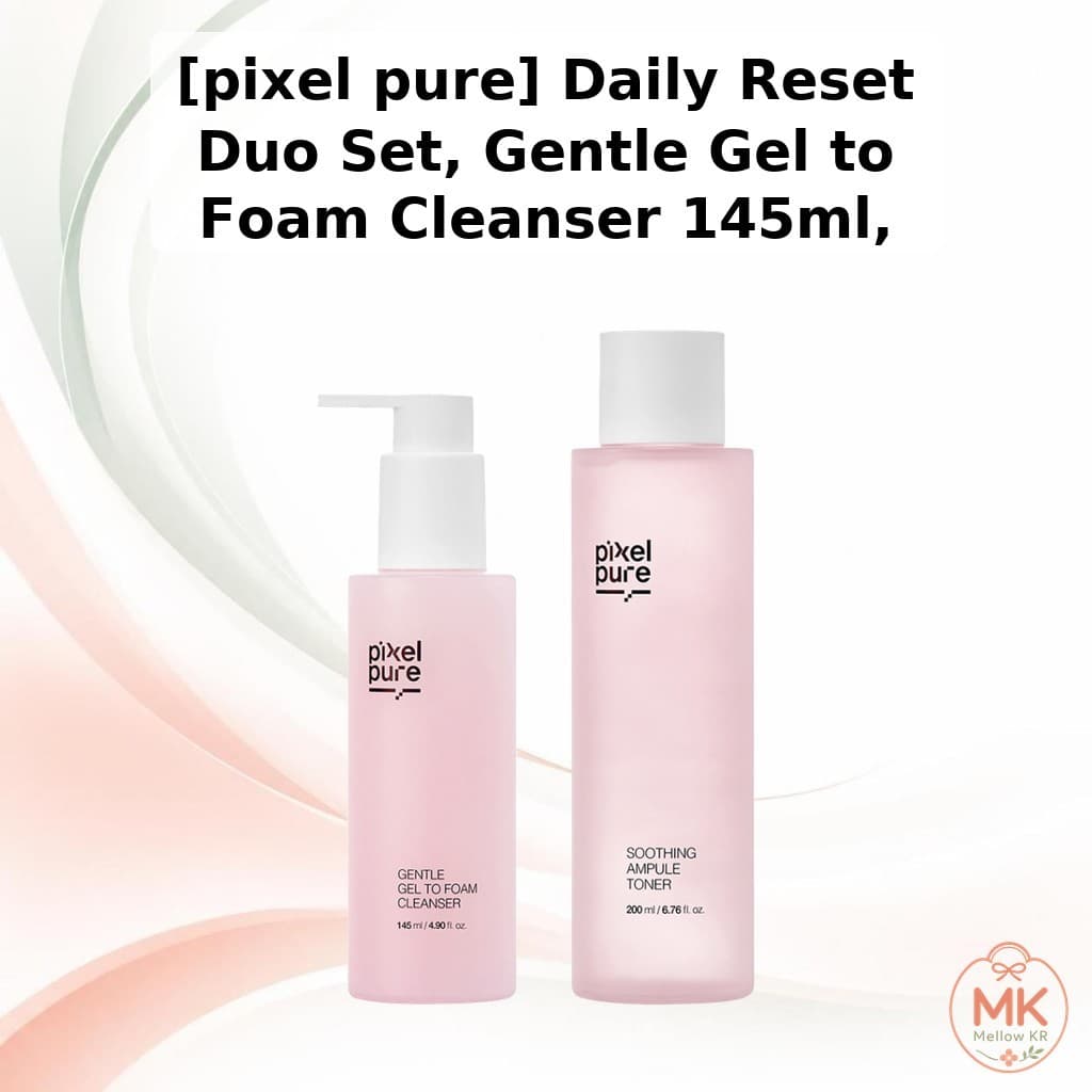 [pixel Puro] Conjunto Duo De Redefinição Diária , Gel Suave Para Espuma De Limpeza 145ml , Toner Ampola Calmante 200ml D