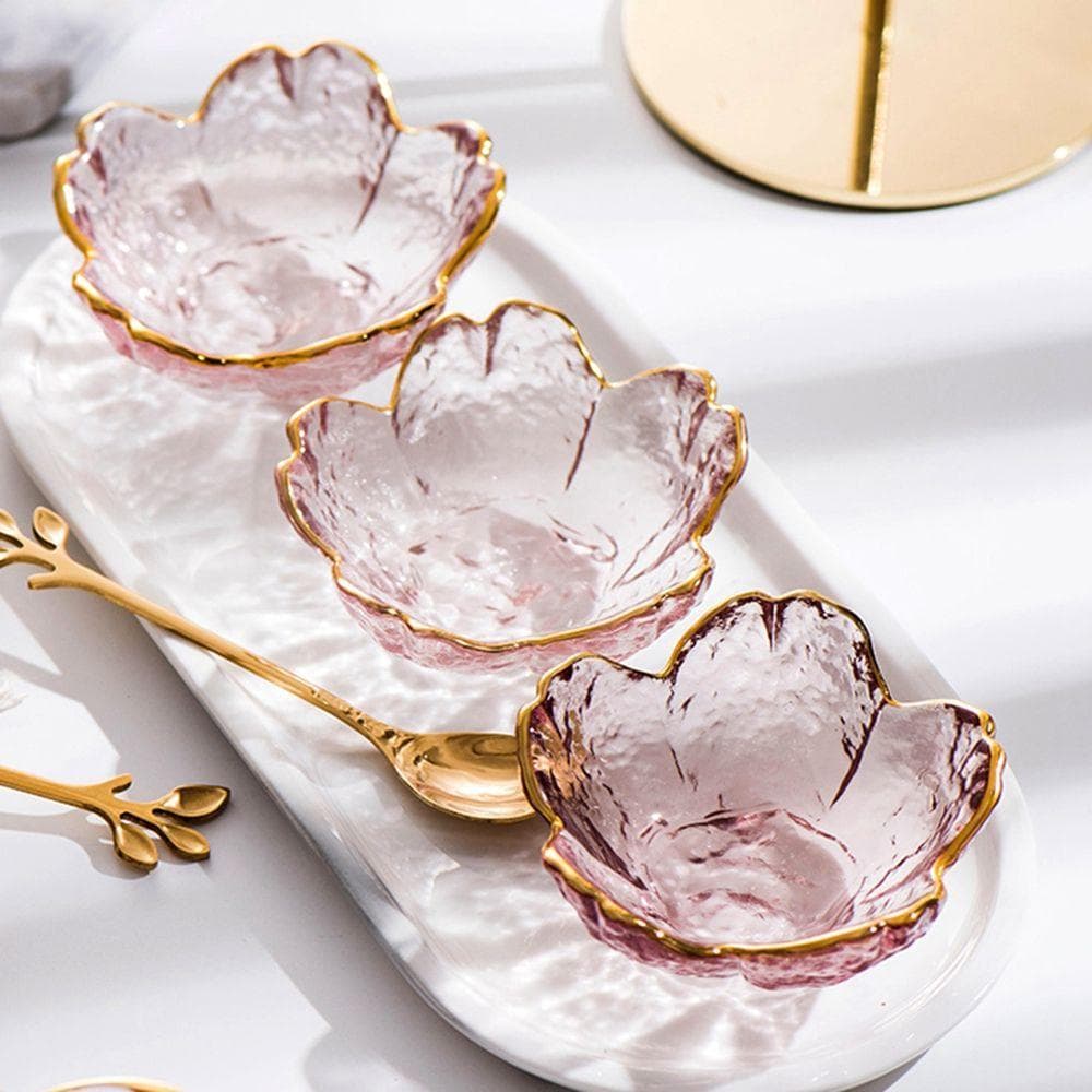 BORUIB Prato De Tempero Japonês Mini Pratos Especiais Sorvete Frutas Sala Ouro Incrustação Utensílios Cozinha