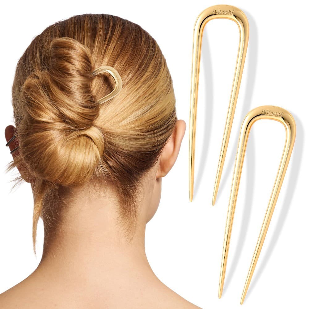 Alfinetes De Cabelo Franceses Para Mulheres , Bastão De Metal Em Formato De U , Elegante , Acessório Updo Penteados Torc