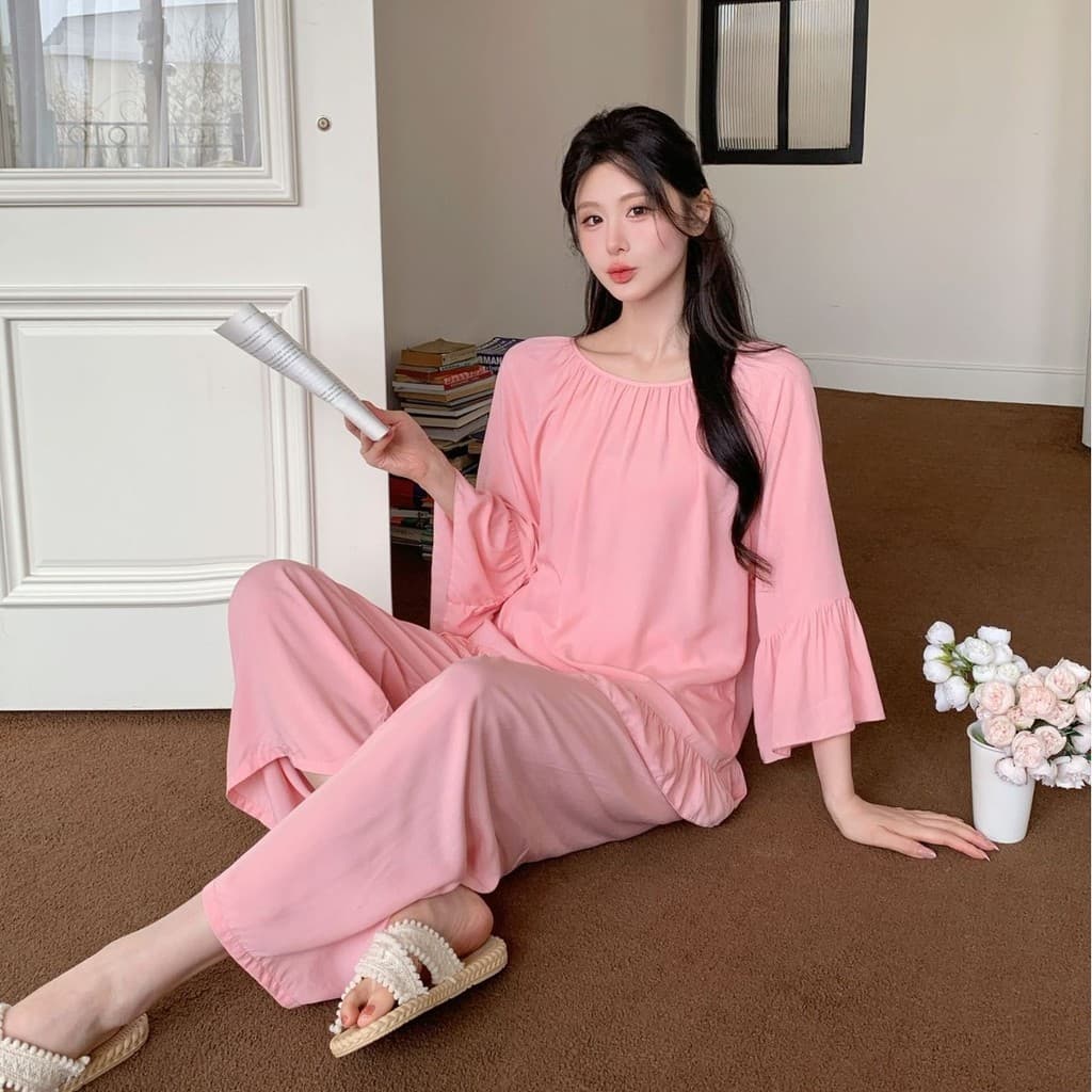 Doce fresco pijamas feminino pulôver de manga comprida Loungewear pode usar fora pijamas para meninas terno feminino F3O