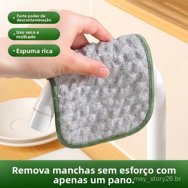 Pano de Prato de Fio de Aço 2026 para Uso na Cozinha, Pano de Prato de Fio de Algodão com Fio Prateado, Pano de Limpeza