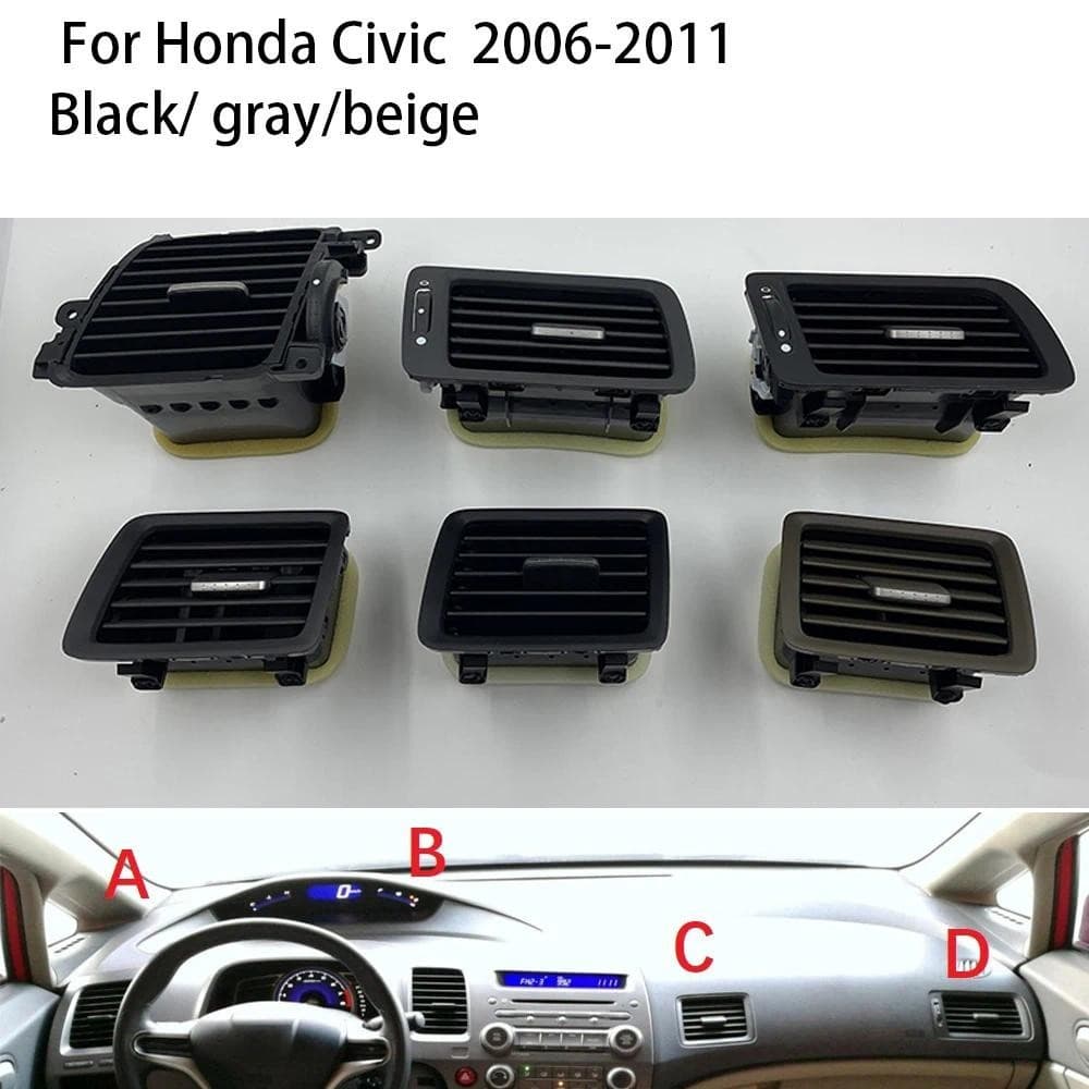 AH190 Para Honda Civic AC Ar Condicionado Saída De Ventilação 2006 ~ 2011 Estilo Do Carro Grade De Acessórios Peças De A