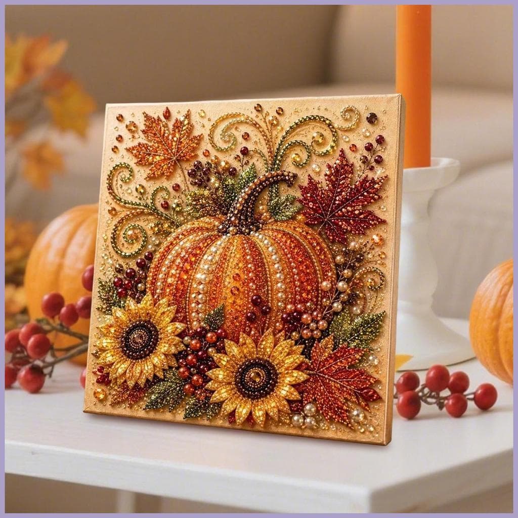 Kit De Pintura De Pérolas De Outono Brilhante Abóbora Flor Colheita Decoração Ação De Graças DIY Kits Para onwasvn