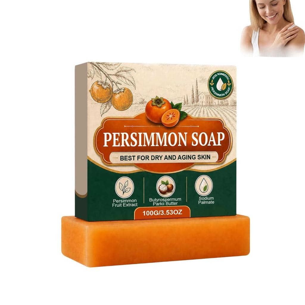 Barra de Sabonete Corporal de Caqui com Extrato de Caqui, 3,53oz para Uso Diário no Banho (2, padrão)