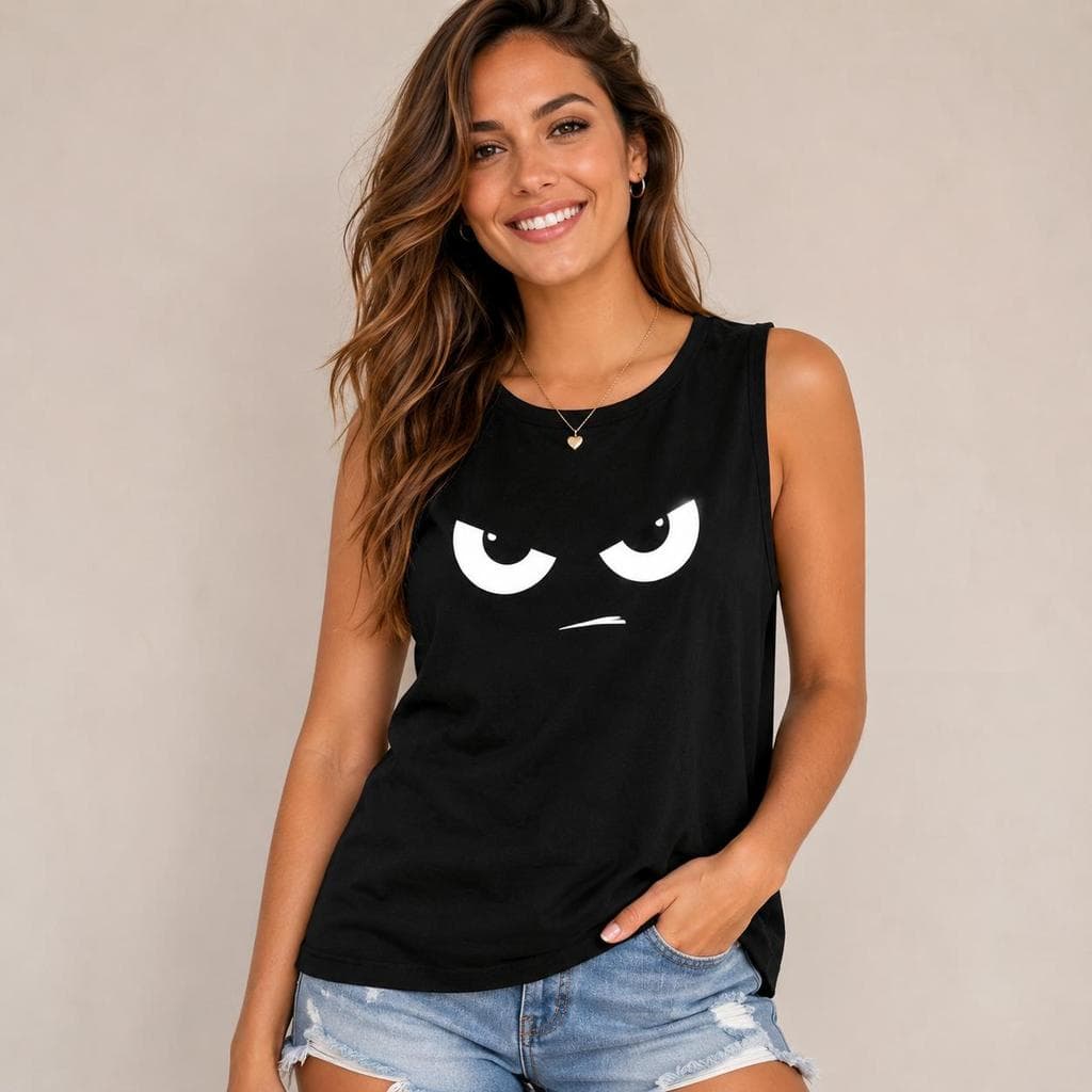 Regata Feminina Casual Modelo 100% Algodão Camiseta Tendência Confortável Sem Mangas