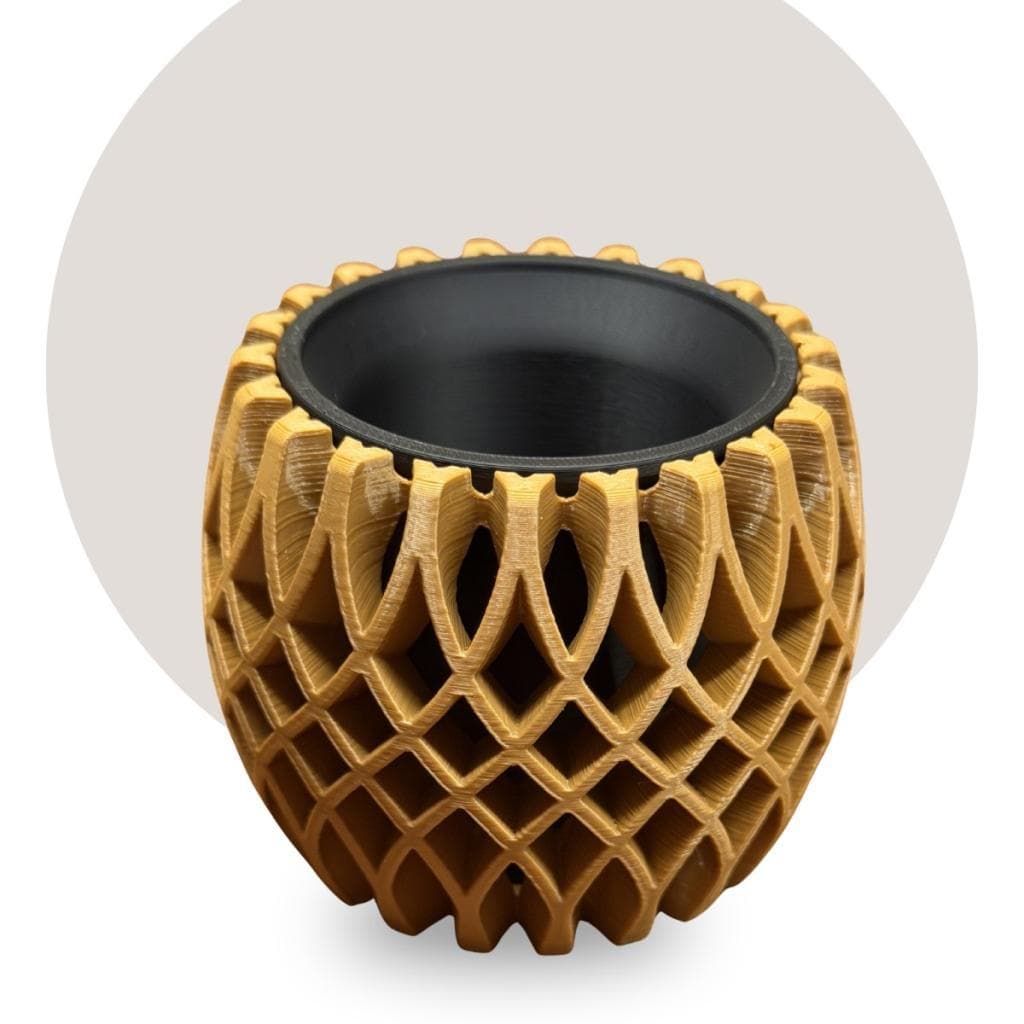 Vaso Decorativo 3D Treliça Vazada Caramelo Vaso Interno Removível Suculenta Cacto Presente Climbr