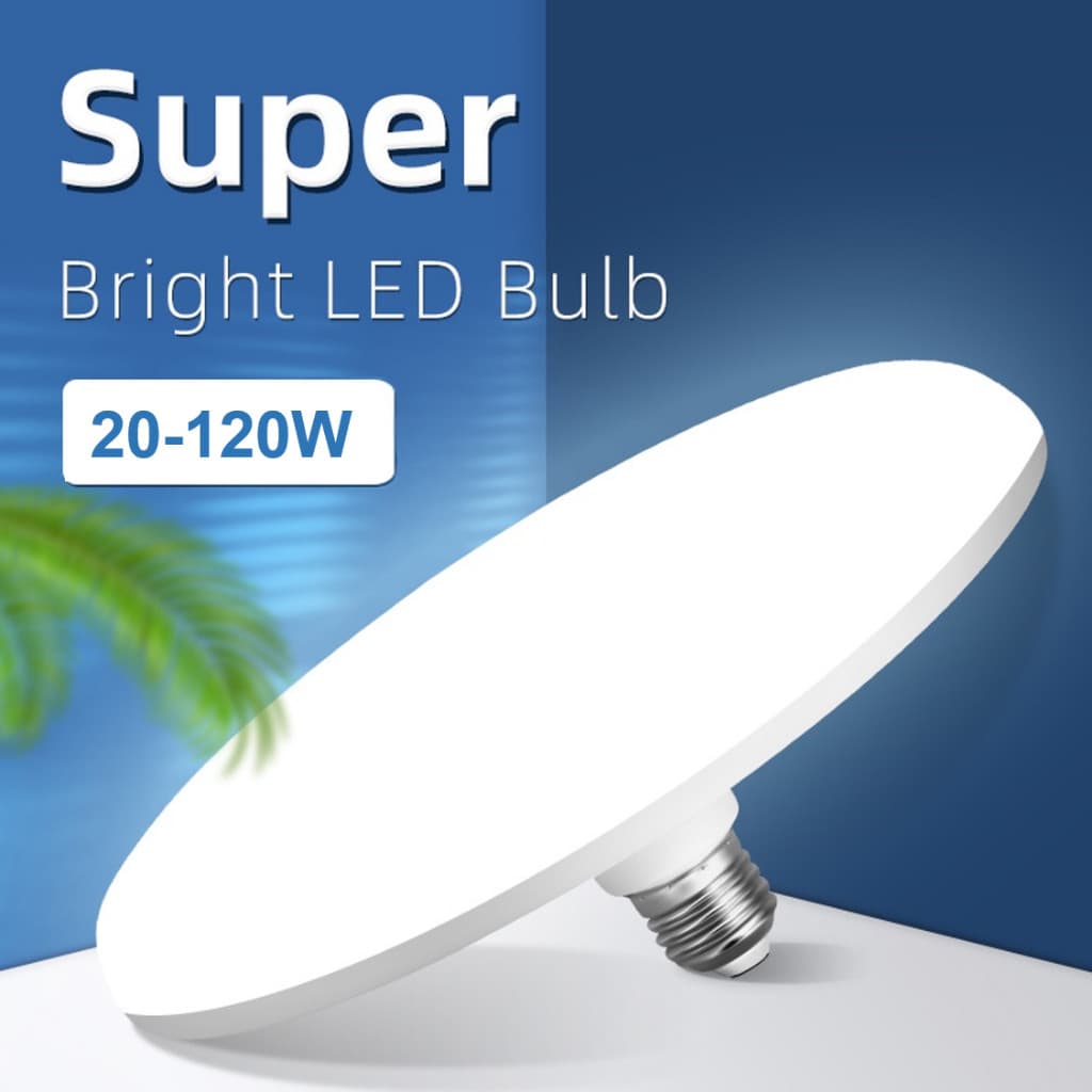 Lâmpada LED E27 Spotlight 20-120W UFO Branco Frio para Casa, Cozinha, Quarto, Garagem PO02