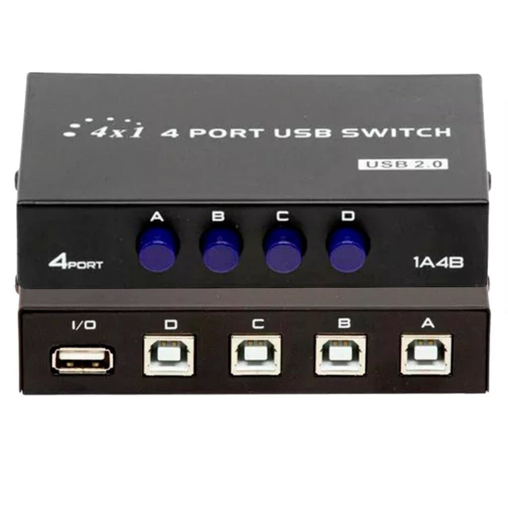 Hub Switch USB 4 Portas Tipo B 1 Usb A