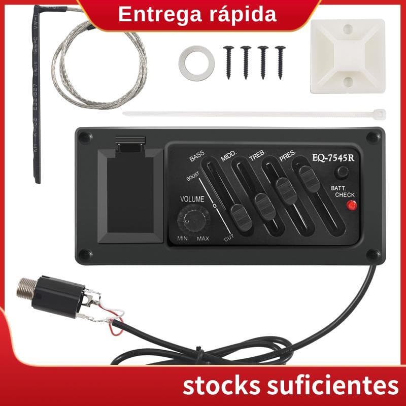 Equalizador Piezo De 4 Bandas Para EQ-7545R Pré-Amplificador De Guitarra Acústica Sintonizador