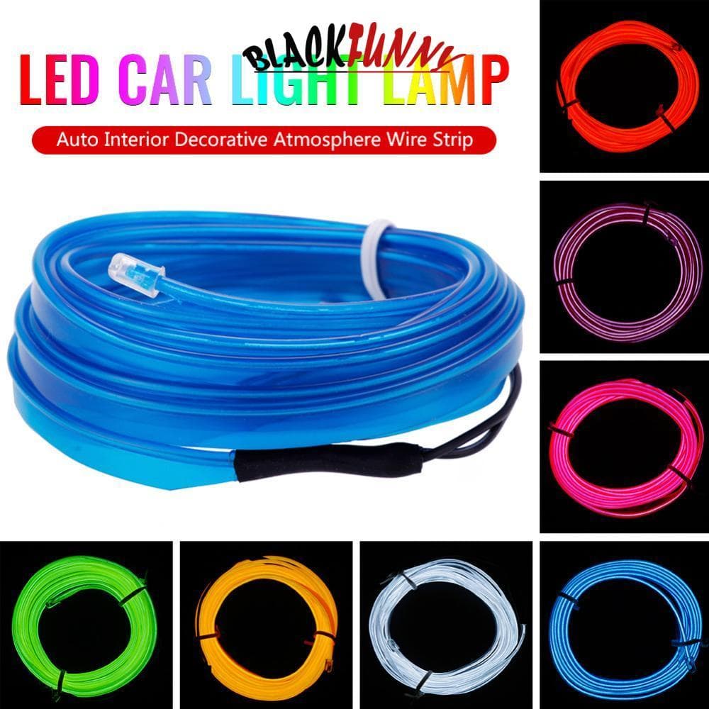 BLACKFUNNY 1M 12V LED Lâmpada De Luz Do Carro Auto Interior Atmosfera Decorativa Tira Fio F9U8