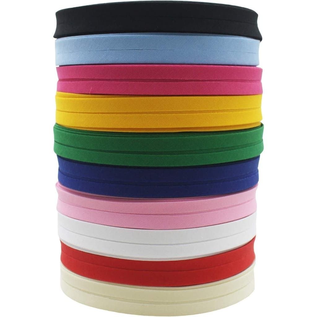 Fita de Viés de 12mm 1/2" para Costura, Cor Sólida, 100% Poliéster L634
