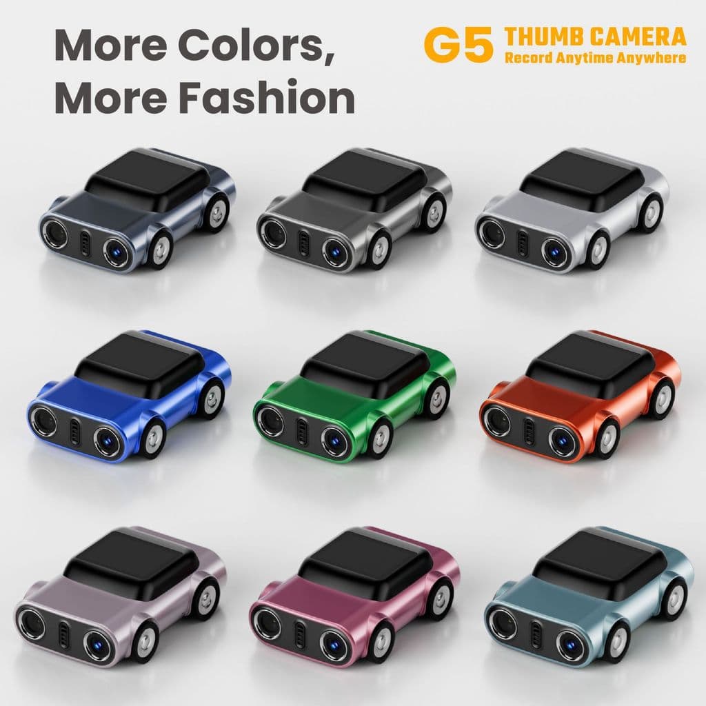 Mini Câmera De Polegar Em Formato De Carro G5 Com Tela HD , Lanterna E Pingente De Mochila