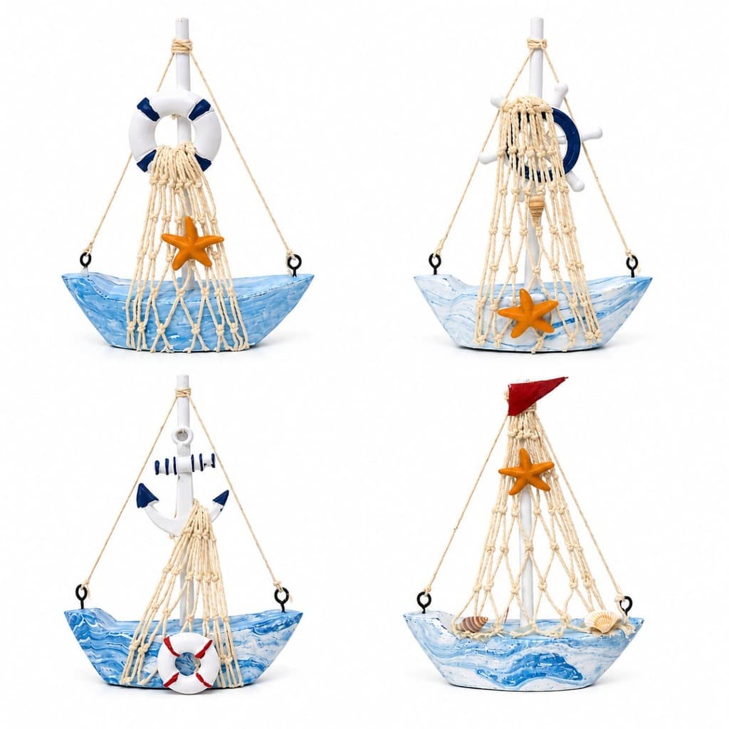 Enfeite Mini Barco Decorativo Náutico Enfeite Veleiro