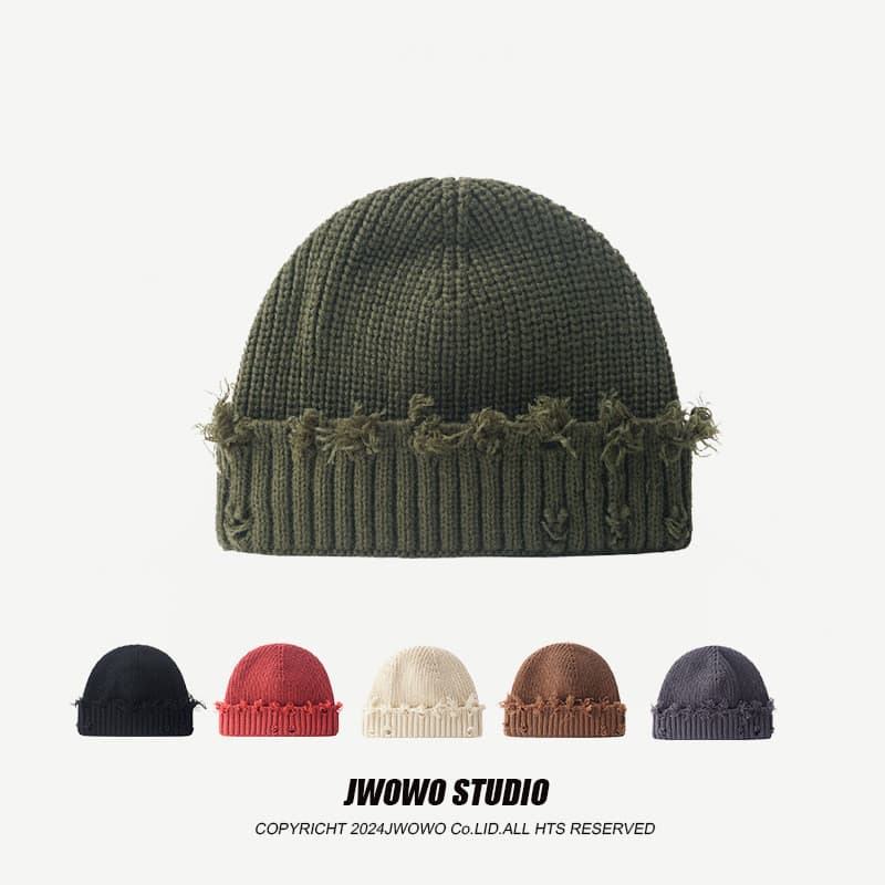 Chapéu de lã feminino japonês chapéu de malha chapéu frio rua Wear chapéu masculino outono inverno melão chapéu de couro