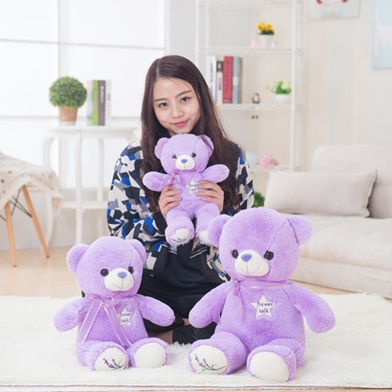 Urso de Pelúcia Roxo Lavanda, Urso de Pelúcia Abraçável, Boneca de Pelúcia, Presente de Aniversário para Meninas, Presen