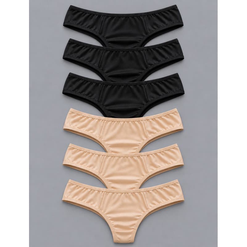 Kit 10 Calcinhas Tanga Conforto Microfibra Preta e/ou Bege Forro 100% Algodão